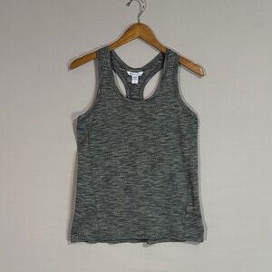 Athleta Ultimate Scoop Mesh Tank Top Small Charcoal Green Racerback